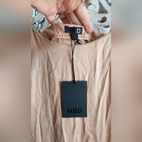 REVOLVE NBD SHEATH NUDE DRESS CHAIN STRAPS OPEN SIDE DRESS NWT SZ XS - Picture 2 of 13